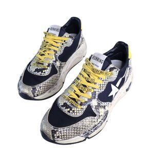 GOLDEN GOOSE Running Sole Sneaker Natural Snake Print and White Star Women's 40